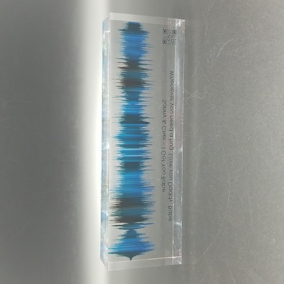 Hand Crafted Acrylic Soundwave Art with Scannable Qr Code with Sonny & Cher Song - Picture 5 of 10